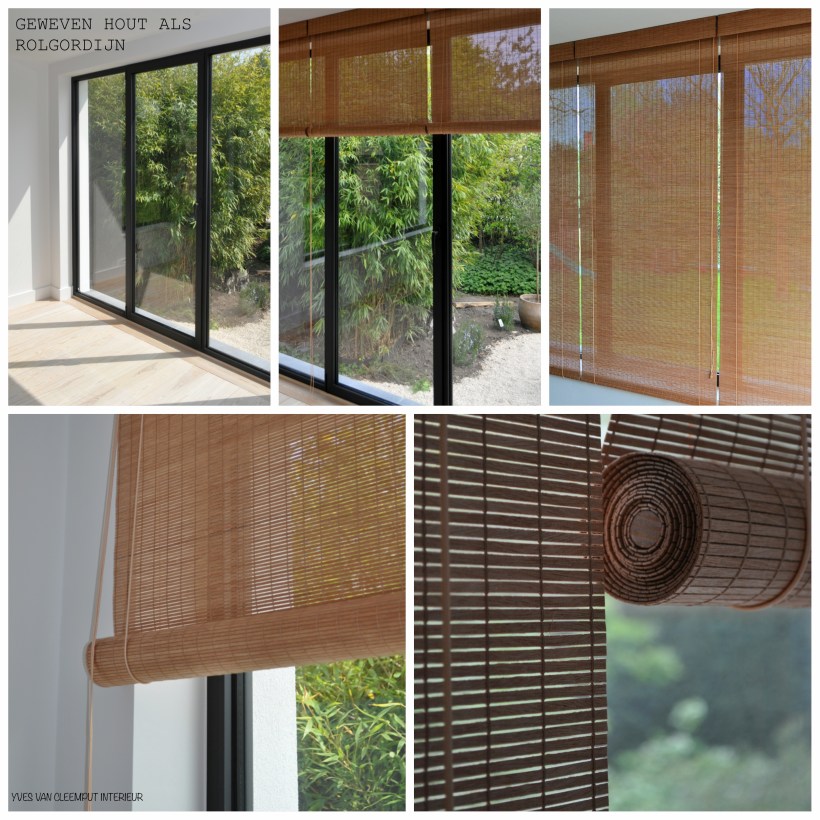rolgordijn uit geweven hout